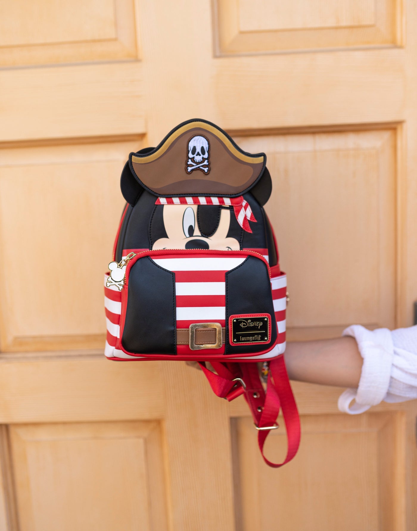 707 Street Exclusive - Loungefly Disney Pirate Mickey Mouse Cosplay Mini Backpack - Front IRL