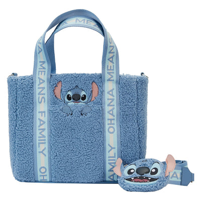 Loungefly Disney Stitch Plush Tote Bag with Coin Bag - Front