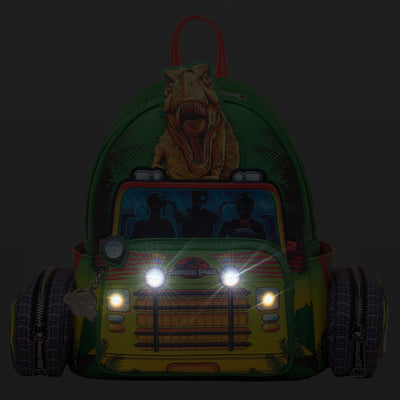 671803459151 - 707 Street Exclusive - Loungefly Jurassic Park Light Up T-Rex Escape Mini Backpack - Light Up Features