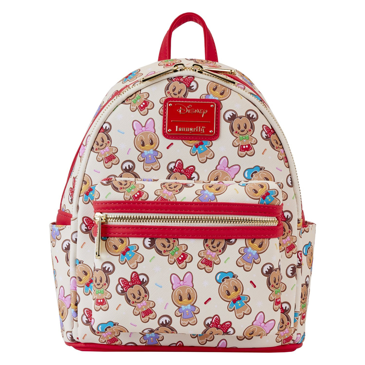 Loungefly Disney Mickey and Friends Gingerbread Cookie Allover Print Ear Holder Mini Backpack - Backpack Front