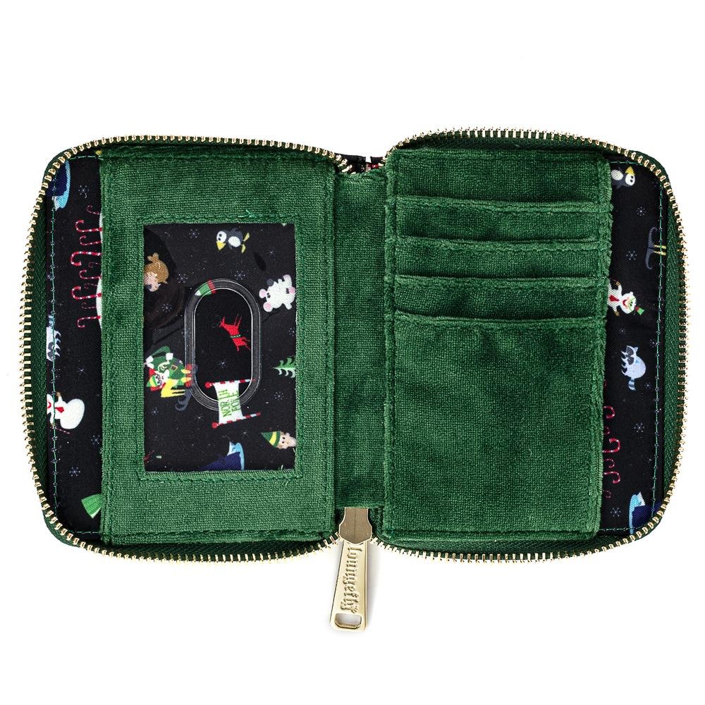 Loungefly Elf Buddy Candy Cane Forest Allover Print Zip-Around Wallet
