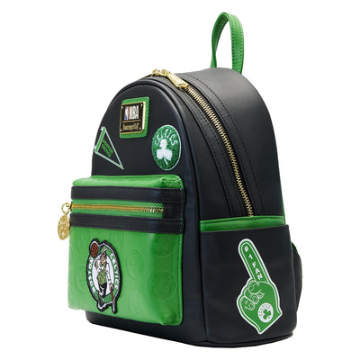 671803451674 - Loungefly NBA Boston Celtics Patch Icons Mini Backpack - Side View