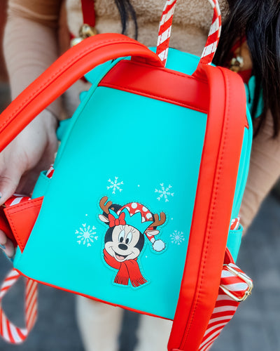 707 Street Exclusive - Loungefly Disney Light Up Minnie Mouse Reindeer Cosplay Mini Backpack - Loungefly mini backpack lifestyle image 03
