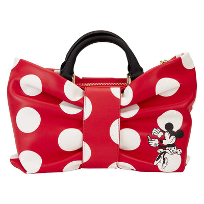 Loungefly Disney Minnie Rocks the Dots Figural Bow Crossbody - Front