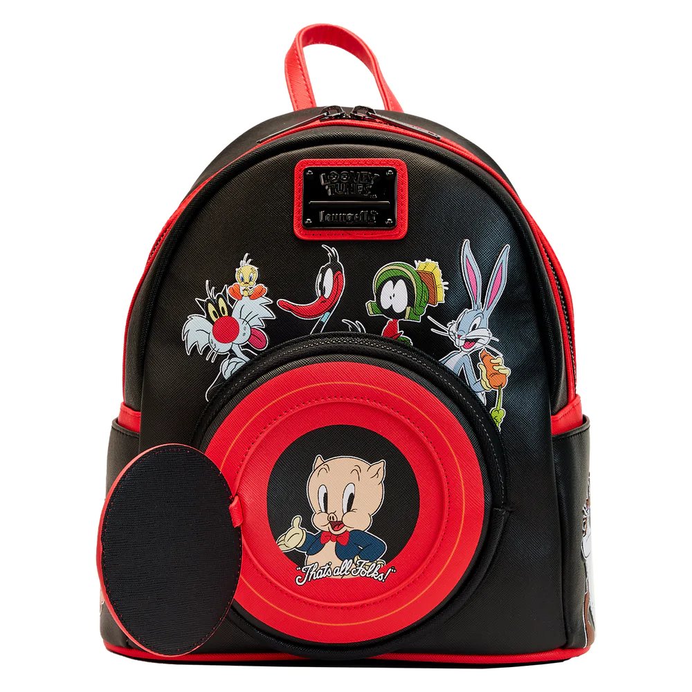 Loungefly Looney Tunes That's All Folks Mini Backpack - Front Open Applique