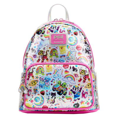 Loungefly Lisa Frank Iridescent Allover Print Mini Backpack - Front