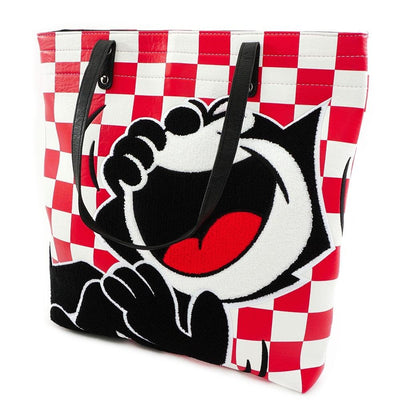 LOUNGEFLY X FELIX THE CAT 100TH ANNIVERSARY CHENILLE PRINT TOTE BAG - SIDE