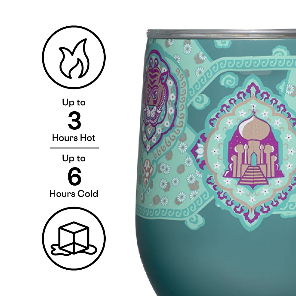 Corkcicle Disney Princess Jasmine 12oz Stemless Cup - Close Up