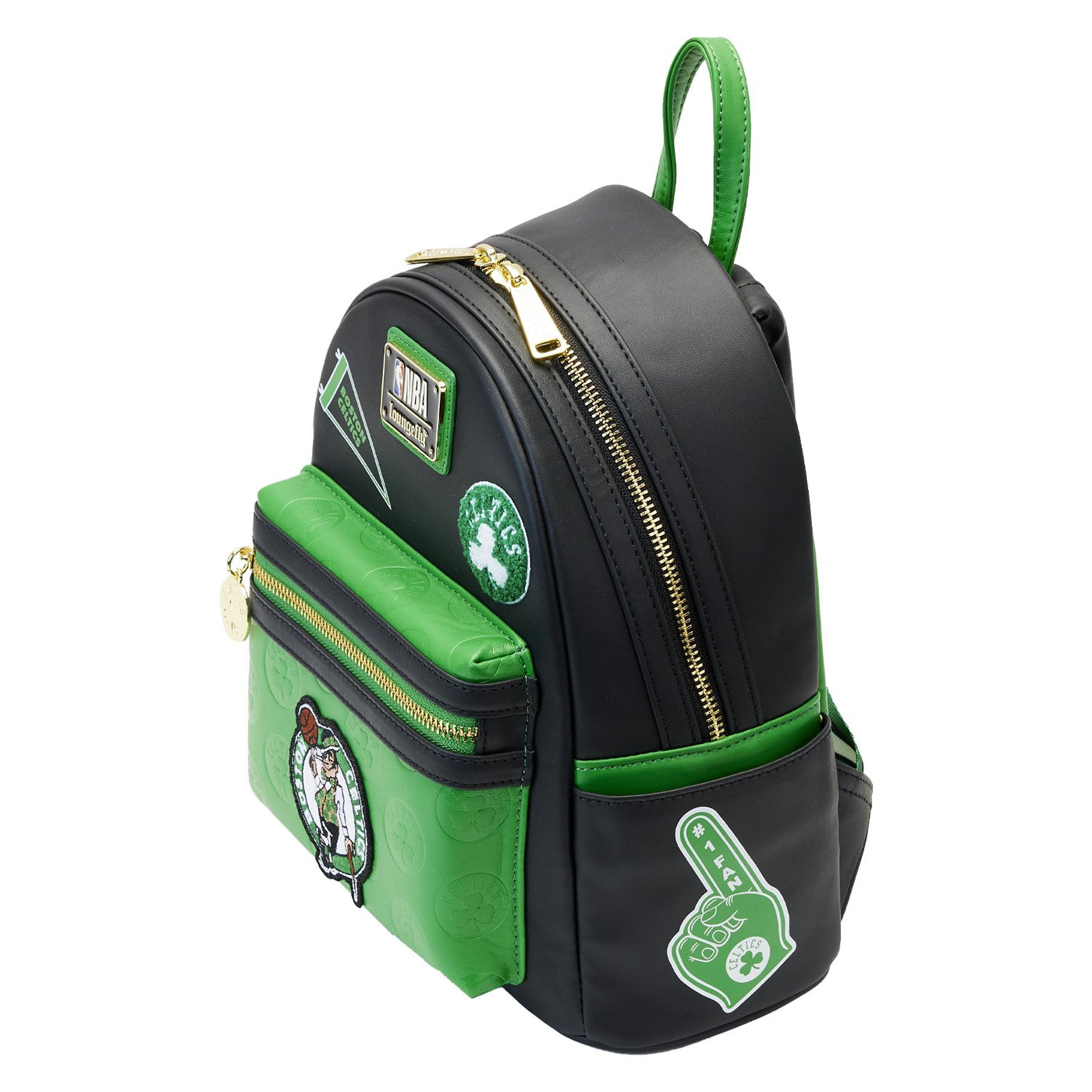 671803451674 - Loungefly NBA Boston Celtics Patch Icons Mini Backpack - Top View