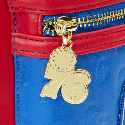 671803451865 - Loungefly NBA Philadelphia 76ers Patch Icons Mini Backpack - Zipper Pull