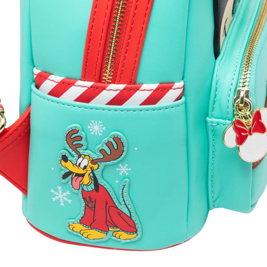 707 Street Exclusive - Loungefly Disney Light Up Minnie Mouse Reindeer Cosplay Mini Backpack - Loungefly mini backpack side pocket pluto