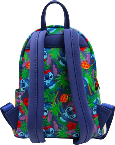 707 Street Exclusive - Loungefly Disney Lilo & Stitch Tropical Leaves Allover Print Mini Backpack - Back