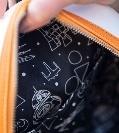 707 Street Exclusive - Loungefly Star Wars R2D2 and BB8 Light Up Cosplay Mini Backpack - Interior IRL