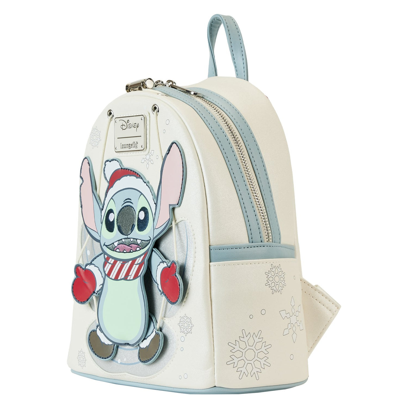 Loungefly Disney Stitch Snow Angel Cosplay Mini Backpack - Side View