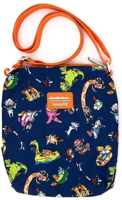 Nickelodeon Rewind Cartoons Allover Print Nylon Passport Bag