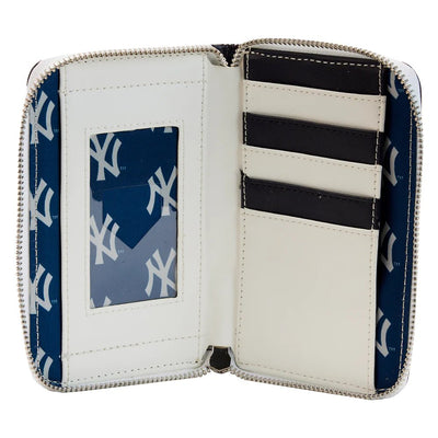 Loungefly MLB New York Yankees Patches Zip-Around Wallet - Open View - 671803422261