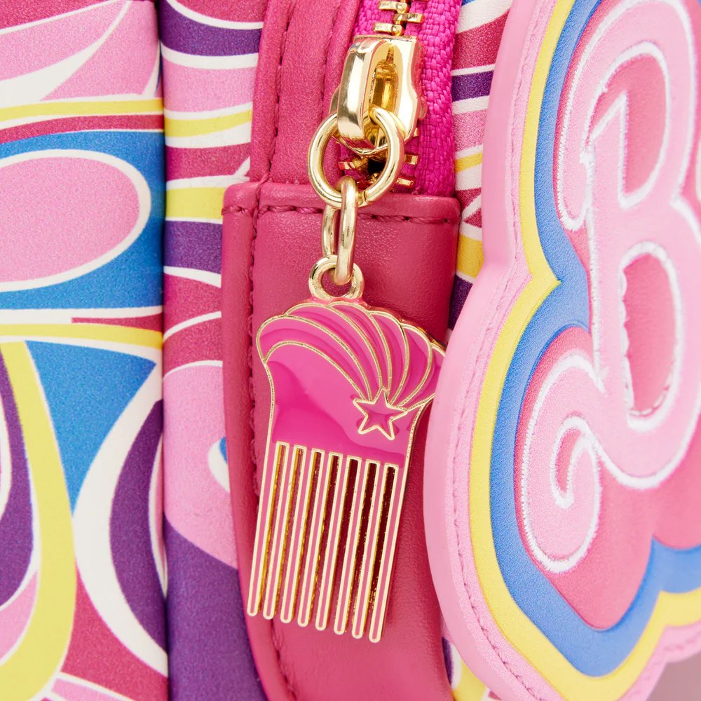 Loungefly Mattel Barbie Totally Hair 30th Anniversary Mini Backpack - Zipper Pull