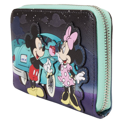 Loungefly Disney Mickey and Minnie Date Night Drive-In Zip-Around Wallet - Side View
