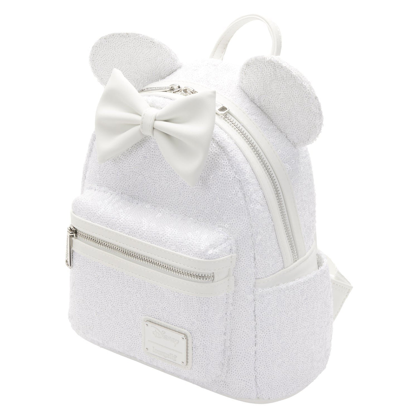 Loungefly Disney Minnie Sequin Wedding Mini Backpack - Close Up