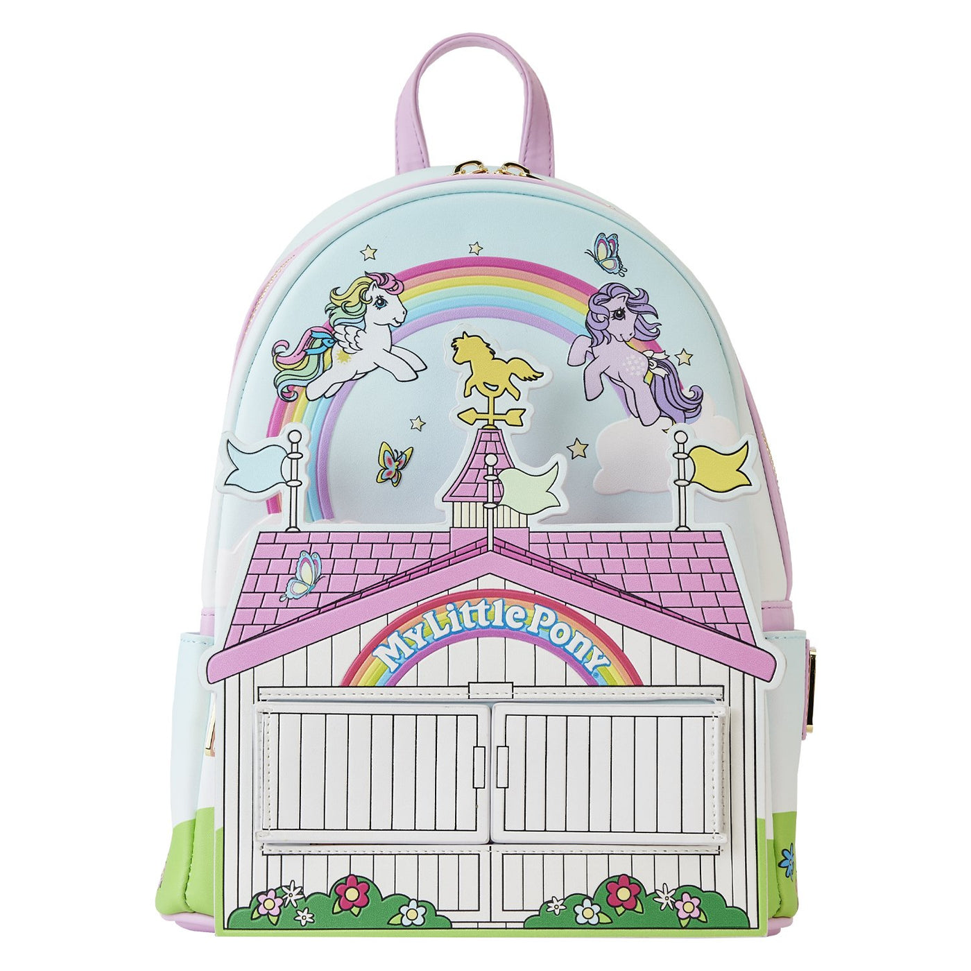 671803456013 - Loungefly Hasbro My Little Pony 40th Anniversary Stable Mini Backpack - Front