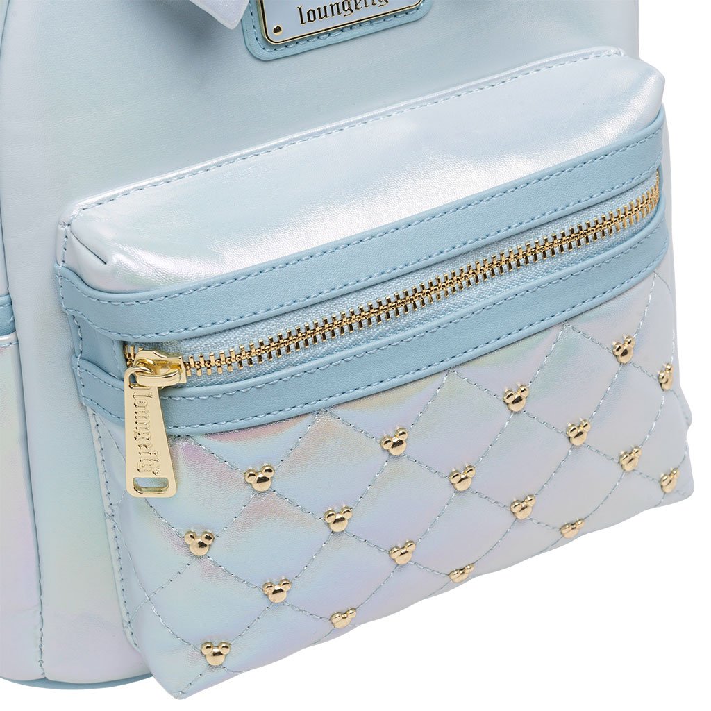 707 Street Exclusive - Loungefly Disney The Minnie Mouse Classic Series Mini Backpack - Iridescent Sky - Quilted Close Up