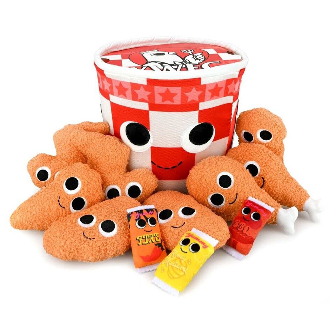 Kidrobot Yummy World 10" Bertha The Bucket of Fried Chicken Plush Toy - Full set