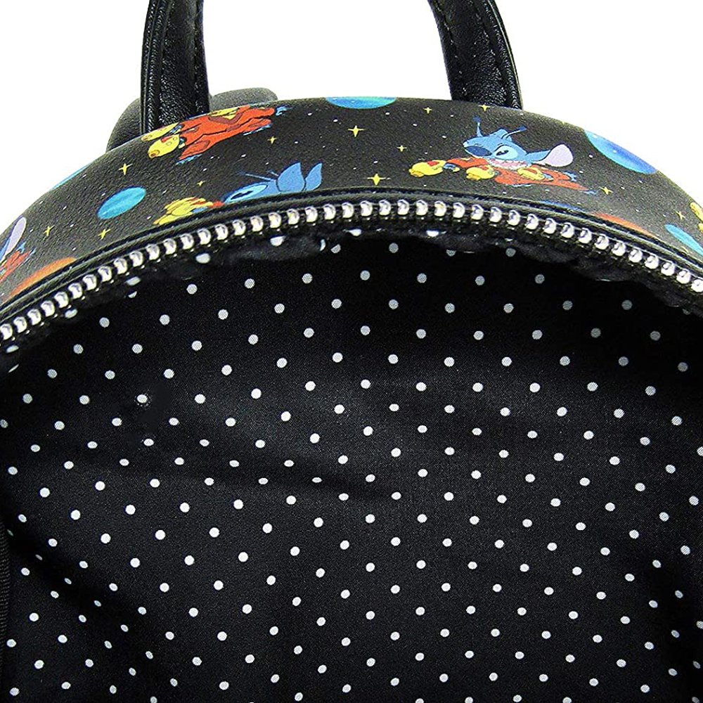 707 Street Exclusive - Loungefly Disney Lilo & Stitch in Space Allover Print Mini Backpack - Interior Lining