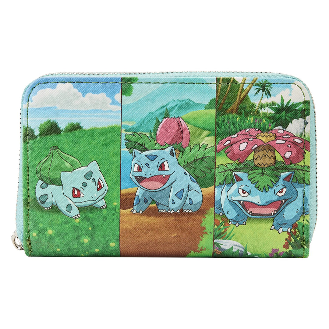 Loungefly Pokemon Bulbasaur Evolution Zip-Around Wallet - Front
