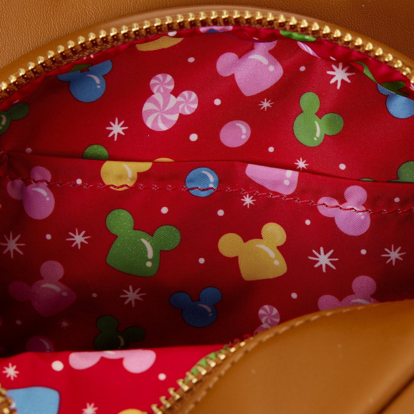 Loungefly Disney Mickey and Minnie Gingerbread Cookie Figural Crossbody - Interior Lining
