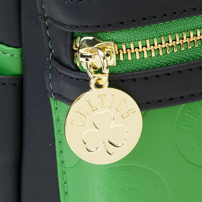 671803451674 - Loungefly NBA Boston Celtics Patch Icons Mini Backpack - Zipper Pull