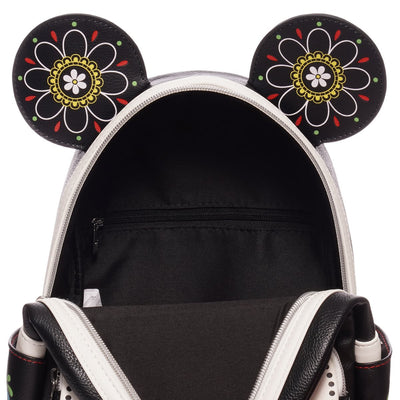671803441897 - Loungefly Disney Mickey Mouse Dia de los Muertos Sugar Skull Mini Backpack - Entertainment Earth Ex - Interior