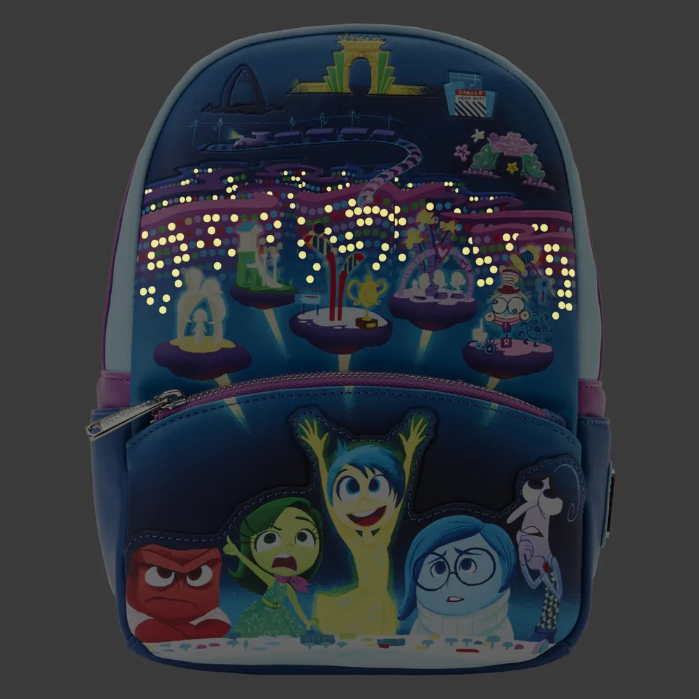 Loungefly Disney Pixar Moments Inside Out Control Panel Mini Backpack - Glow in the Dark