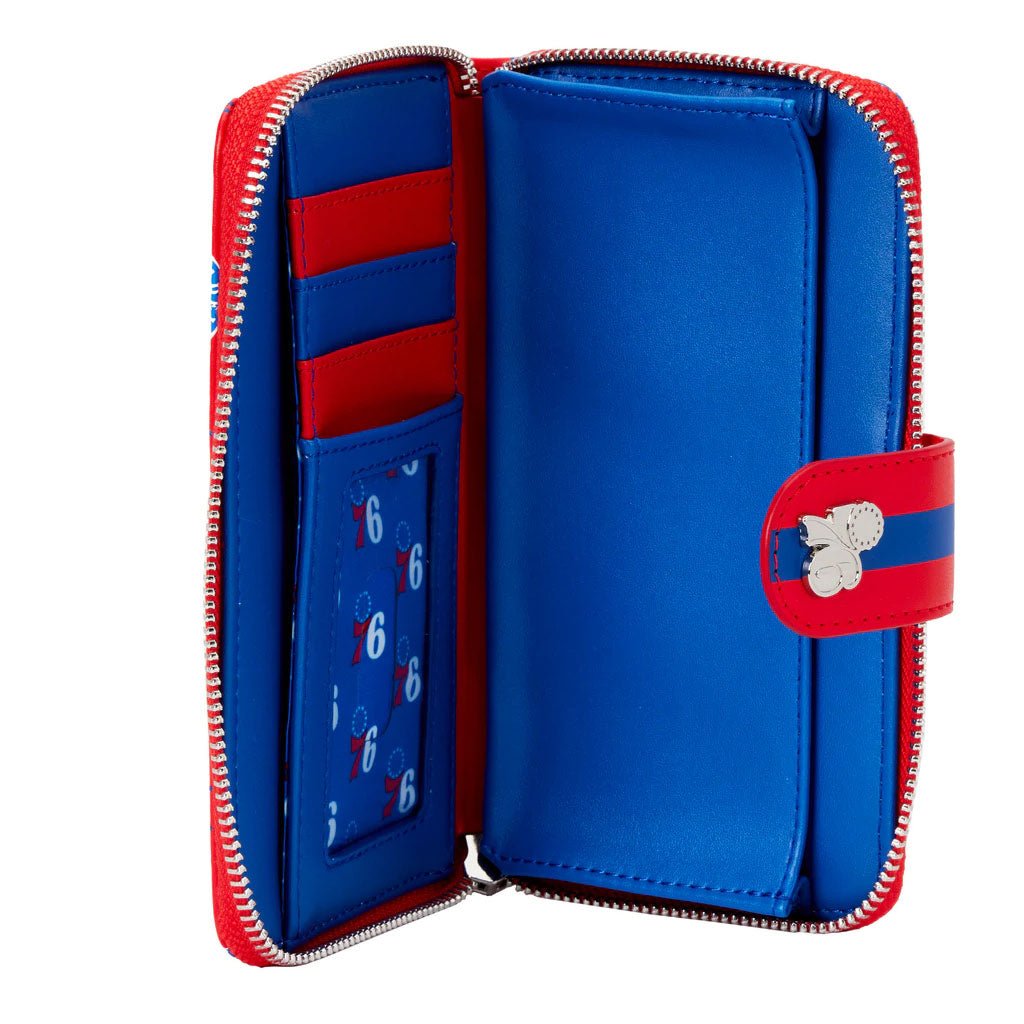 Loungefly NBA Philly 76ers Logo Wallet - Interior View