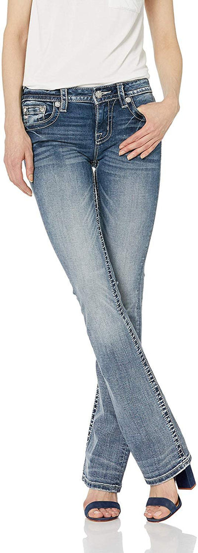 Abstract Love Boot Cut Jeans