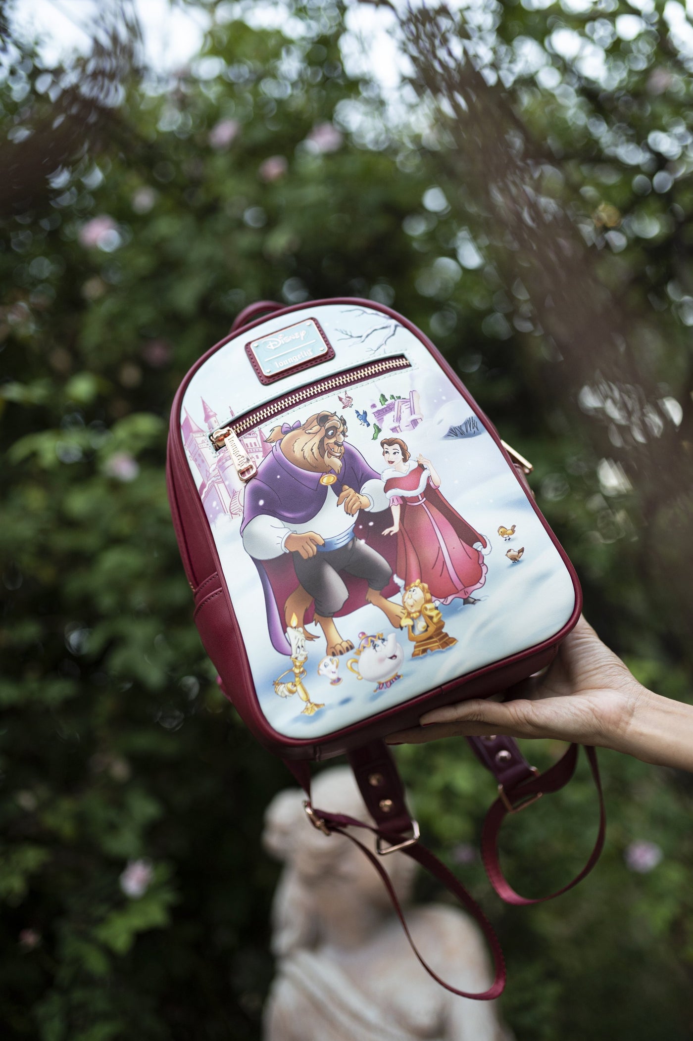 707 Street Exclusive - Loungefly Disney Beauty and the Beast Belle and Beast Winter Scene Mini Backpack - IRL 03
