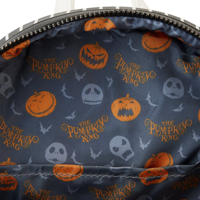 Loungefly Disney Nightmare Before Christmas Jack Pumpkin Head Mini Backpack - Interior Lining