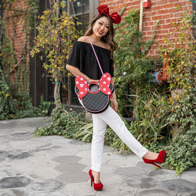 Loungefly X Disney Minnie Mouse Quilted Bow Head Crossbody