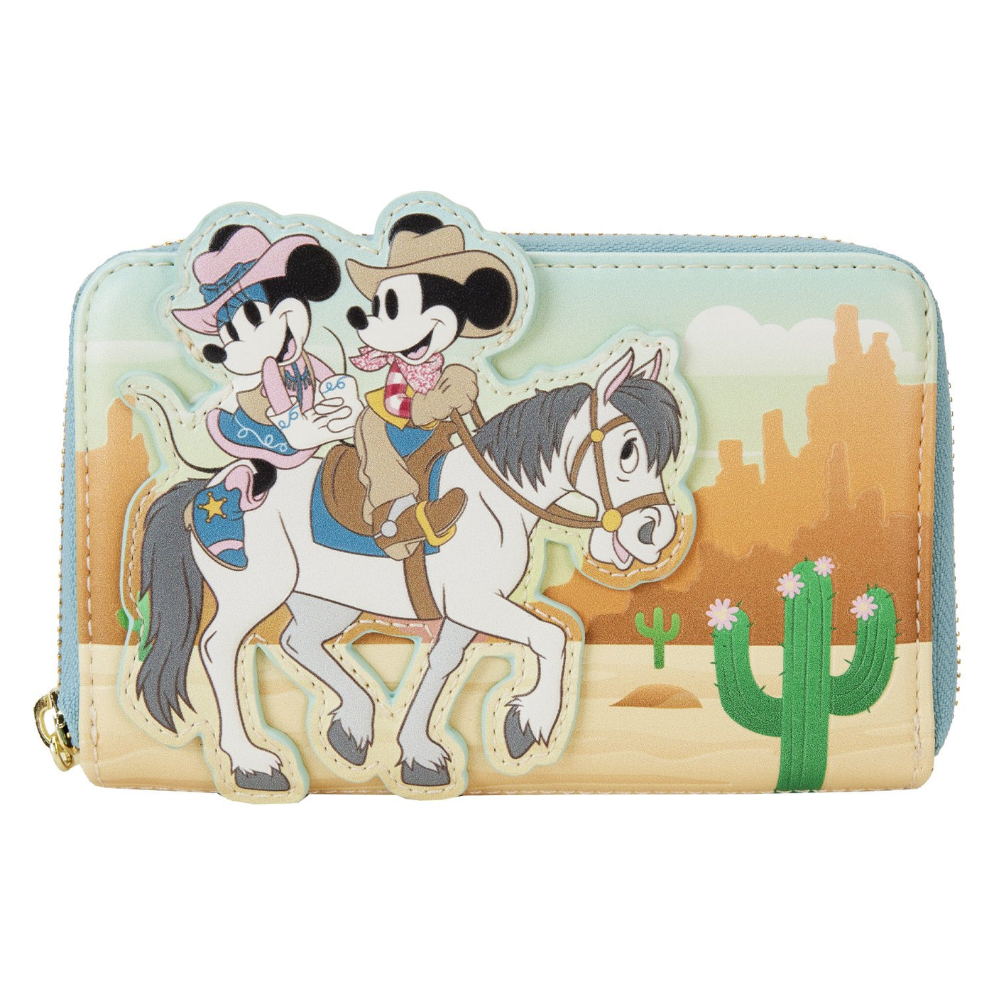 Loungefly Disney Western Mickey and Minnie Zip-Around Wallet - Front