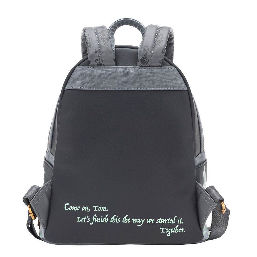 671803459397 - 707 Street Exclusive - Loungefly Harry Potter Glow in the Dark Battle of Hogwarts Lenticular Mini Backpack - Back