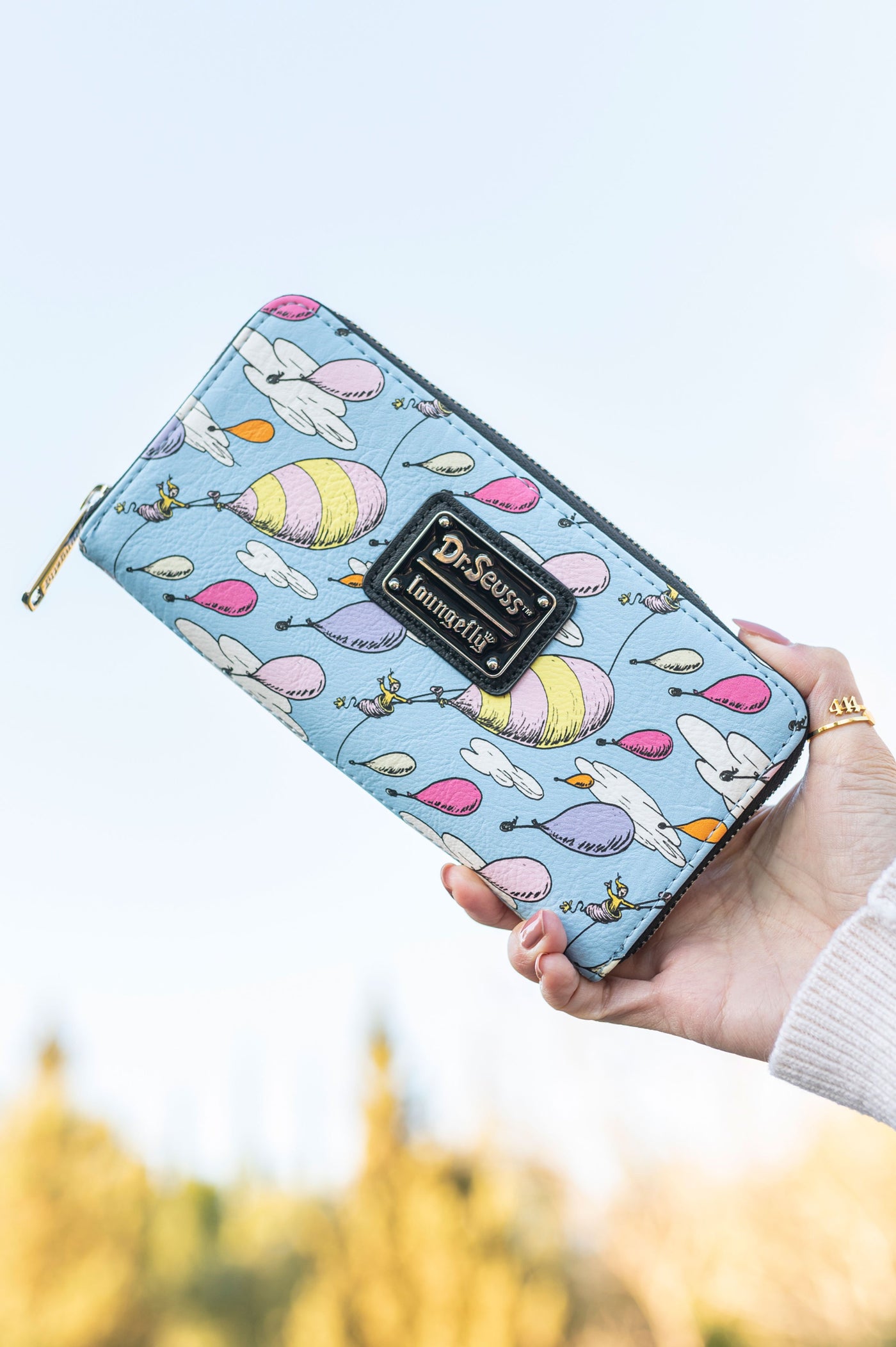 707 Street Exclusive - Loungefly Dr. Seuss Oh the Places You'll Go Zip-Around Wallet - Front IRL