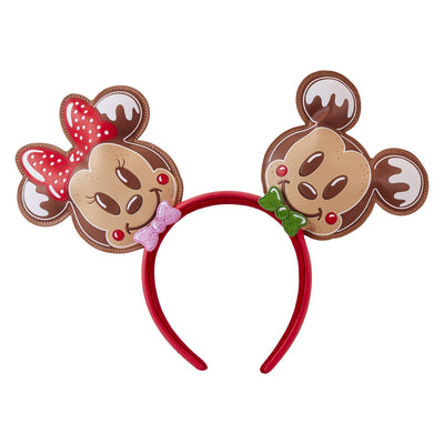 Loungefly Disney Mickey and Friends Gingerbread Cookie Allover Print Ear Holder Mini Backpack - Headband Front