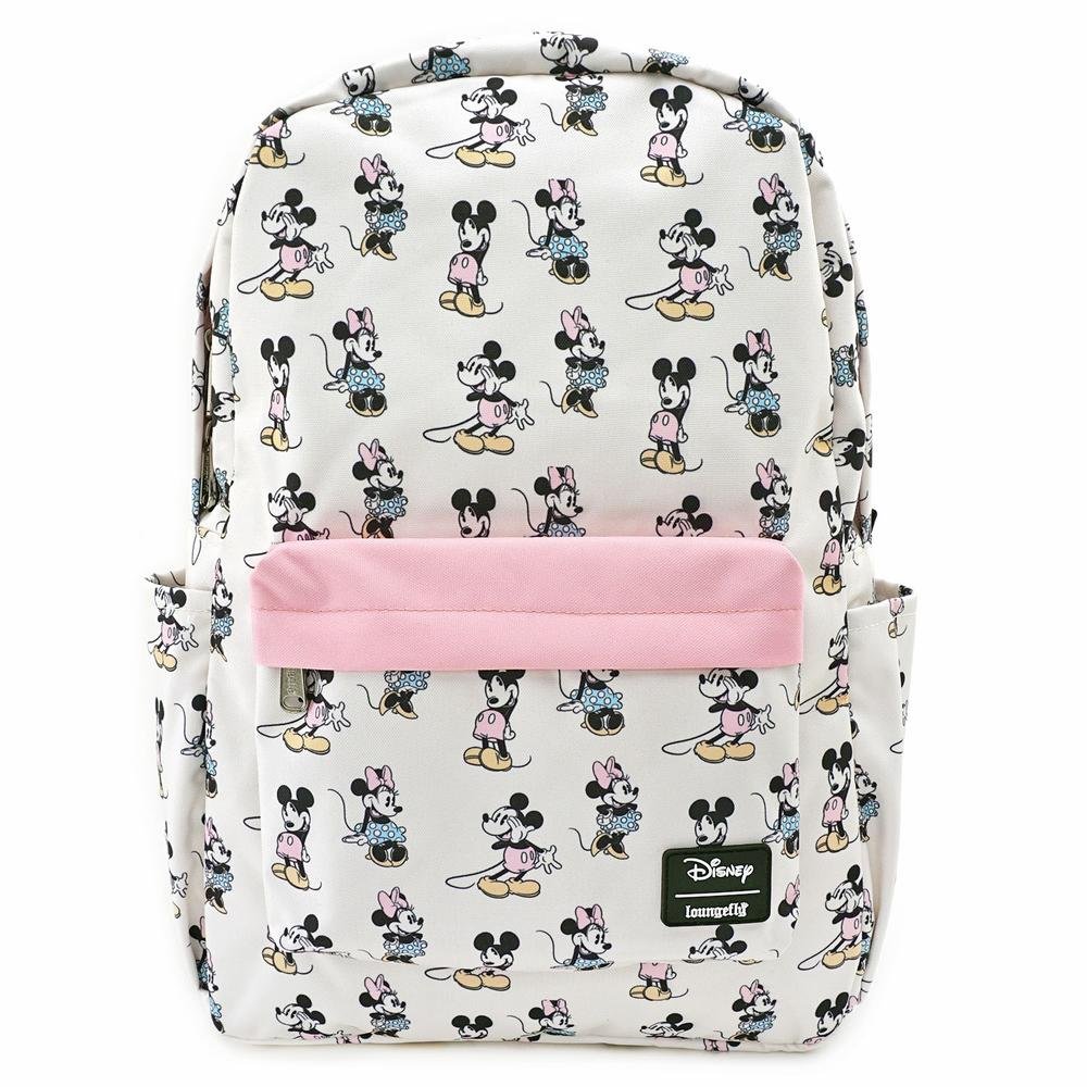 LOUNGEFLY X DISNEY MINNIE MICKEY AOP NYLON BACKPACK - FRONT