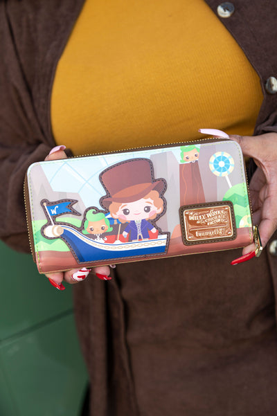Loungefly Willy Wonka and the Chocolate Factory 50th Anniversary Zip-Around Wallet - Front IRL