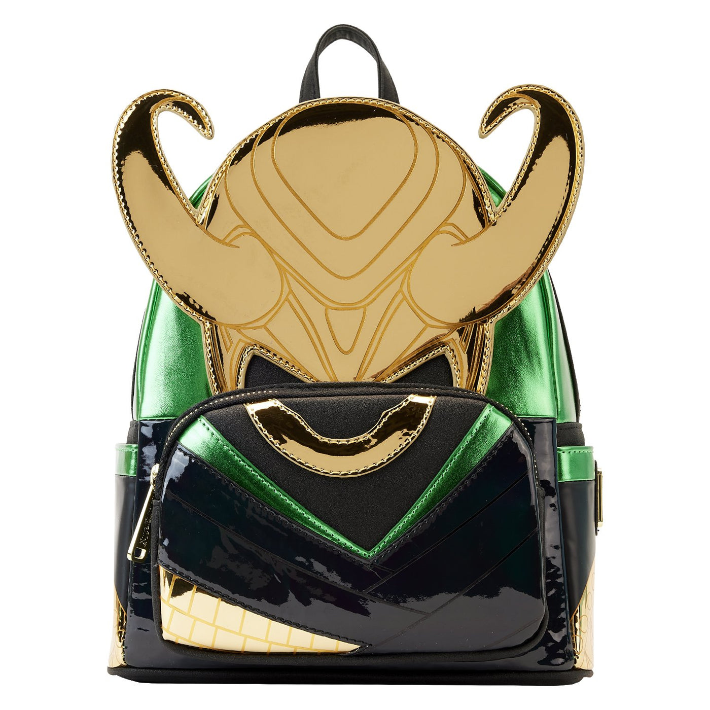 671803393288 - Loungefly Marvel Shine Loki Mini Backpack - Front