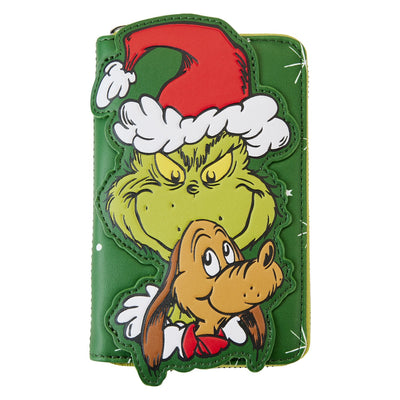 Loungefly Dr Seuss Santa Grinch and Max Zip-Around Wallet - Front