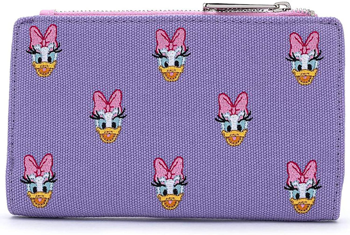 Disney Daisy Duck Embroidered Allover Print Canvas Wallet