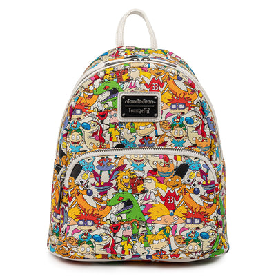 Loungefly Nickelodeon Nick Rewind Gang Allover Print Mini Backpack - Front