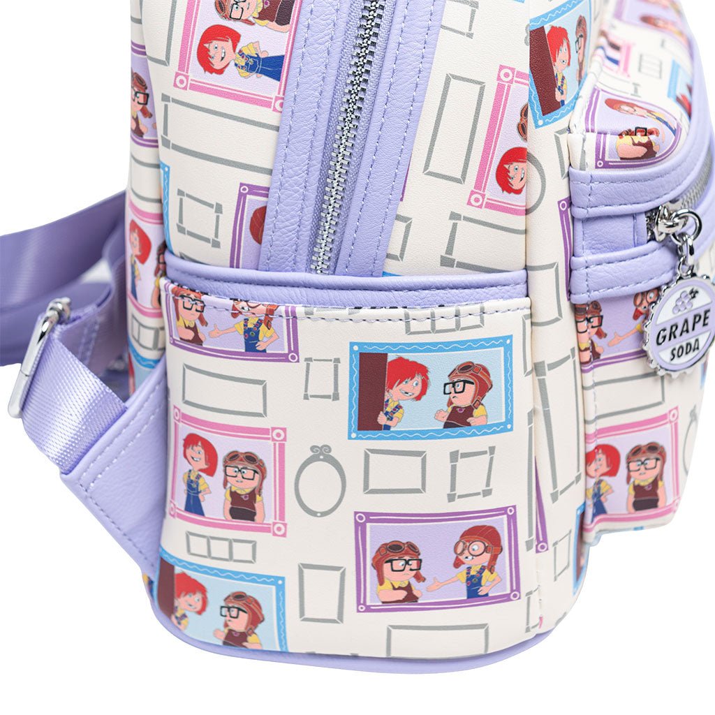 707 Street Exclusive -  Loungefly Disney Pixar Young Carl and Ellie Mini Backpack - Side Pocket