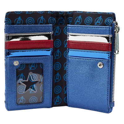 Loungefly Marvel Shine Captain America Cosplay Flap Wallet - Interior