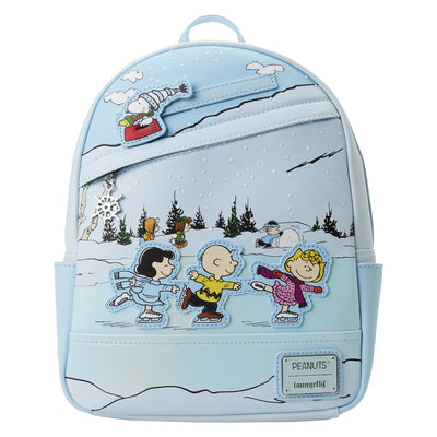 Loungefly Peanuts Charlie Brown Ice Skating Mini Backpack - Sliding Applique